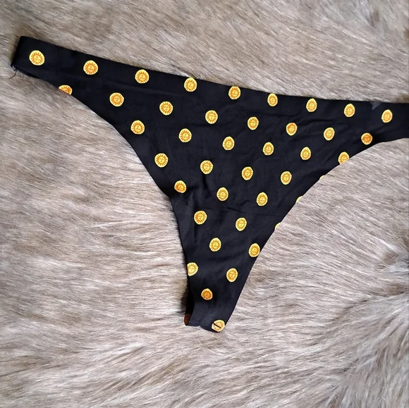 NWOT • UO Out from Under • Black Sun Stretch Seamless Pattern Thong Medium - Picture 4 of 10